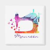 Waterverf naaimachine magneet (Voorkant)