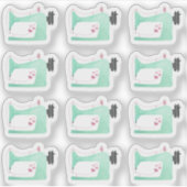 Waterverf Naaimachine Shabby Chic Page Planner Sticker (Voorkant)