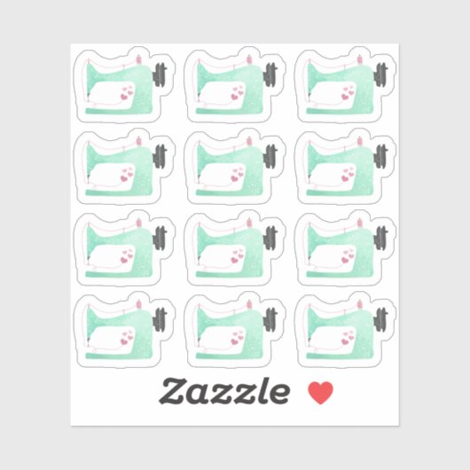 Waterverf Naaimachine Shabby Chic Page Planner Sticker (Vel)