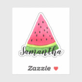Waterverf Naam watermeloen slice Sticker (Vel)