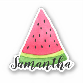 Waterverf Naam watermeloen slice Sticker