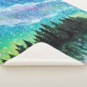 Waterverf nacht landschap Melkweg Sherpa Deken (3/4)