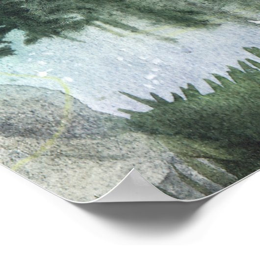 Waterverf nachtlandschap, Melkweg Poster (Hoek)