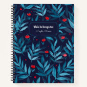  Waterverf nachttuin - turkooise Notitieboek (Voorkant)