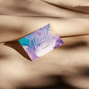 Waterverf nagels nail artiest nail tech visitekaartje