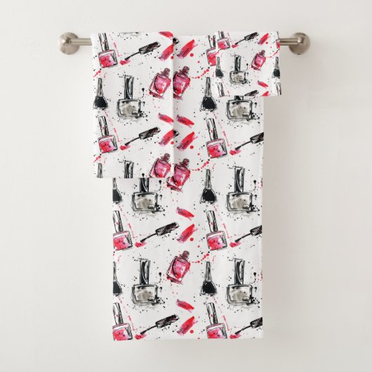 Waterverf Nail Pools Patroon Bad Handdoek (Insitu)