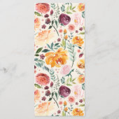 Waterverf najaar bloei-menukaart Menu (Achterkant)