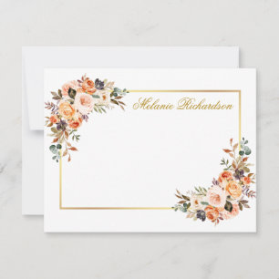 Waterverf najaar Floral - Aangepast Lijst voor gou Notitiekaartje