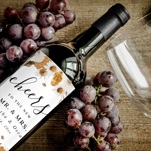 Waterverf najaar geel en wit Lijst Wijn Etiket