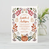 Waterverf najaar leves Pumpkin Wedding Kaart (Staand voorkant)