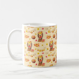 Waterverf najaar naadloos patroon. Cute watercol Koffiemok