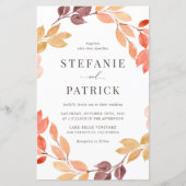 Waterverf najaar uitnodigen Wreath Wedding (Voorkant)