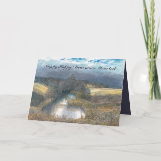 waterverf najaar vijver kaart (Voorkant)