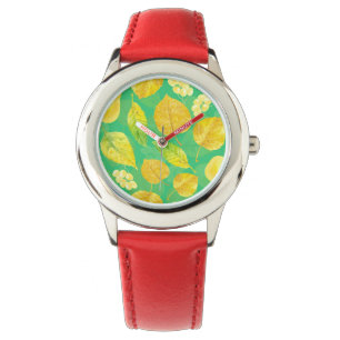 Waterverf najaarpatroon horloge