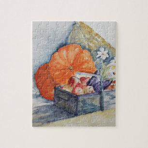 Waterverf najaarsfruit legpuzzel