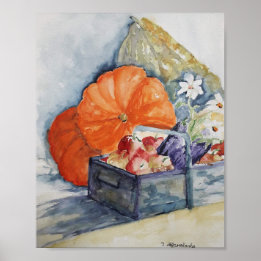 Waterverf najaarsfruit poster