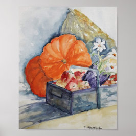 Waterverf najaarsfruit poster