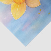 Waterverf narcissen blauw achtergrond decoupage tissuepapier (Detail)
