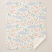 Waterverf Narwhal & Seal Patroon Sherpa Deken (Voorkant)