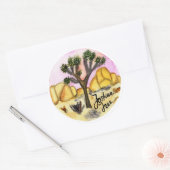 Waterverf Nationaal park Joshua Tree Ronde Sticker (Envelop)