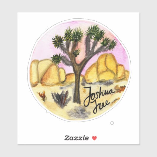 Waterverf Nationaal park Joshua Tree Sticker (Vel)