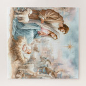 Waterverf Nativiteitsscène Legpuzzel (Horizontaal)