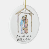 Waterverf Nativiteitsversiering Keramisch Ornament (Rechts)