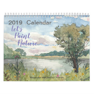 waterverf Natuur agenda 2019 Kalender