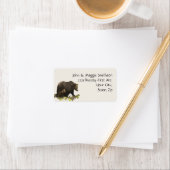 Waterverf Natuur Beer bruin Etiket (Insitu)