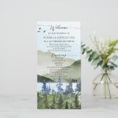 Waterverf Natuur Bergen Lake Trouwprogramma (Staand voorkant)