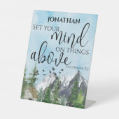 Waterverf Natuur Christelijk Bijbelvers Naam Gift Reclamebord Met Voetstuk (Voorkant)