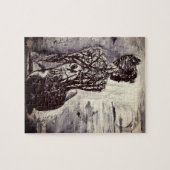 Waterverf - Natuur dame - zwart-wit Legpuzzel (Horizontaal)