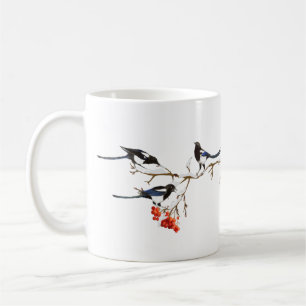 Waterverf Natuur Magpie Birds Art Koffiemok