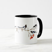 Waterverf Natuur Magpie Birds Art Mok (Voorkant rechts)