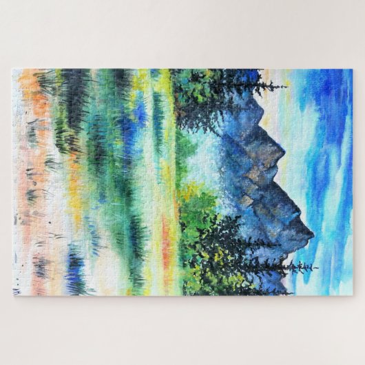 Waterverf Natuur puzzel Legpuzzel (Horizontaal)