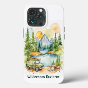 Waterverf Natuur Thema - Wilderness Explorer iPhone 13 Pro Hoesje