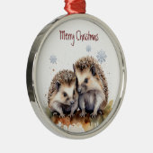 Waterverf Natuur van egel Metalen Ornament (Rechts)