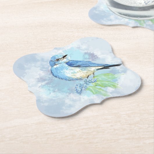 Waterverf Natuur vogel Tuinkunst Kartonnen Onderzetters (Gekanteld)