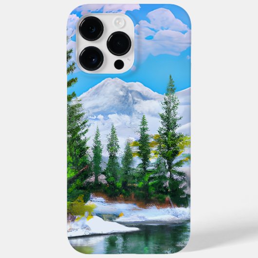 Waterverf Natuur Winter Snowfall Painting Case-Mate iPhone Case (Achterkant)