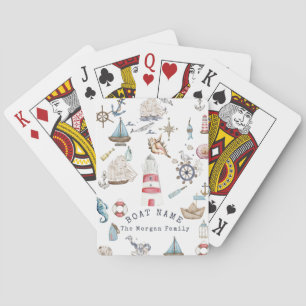 Waterverf Nautelementen Zeiler Pokerkaarten