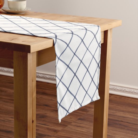 Waterverf Nautical Blue Window Pane Table Runner Medium Tafelloper (Voorbeeld)