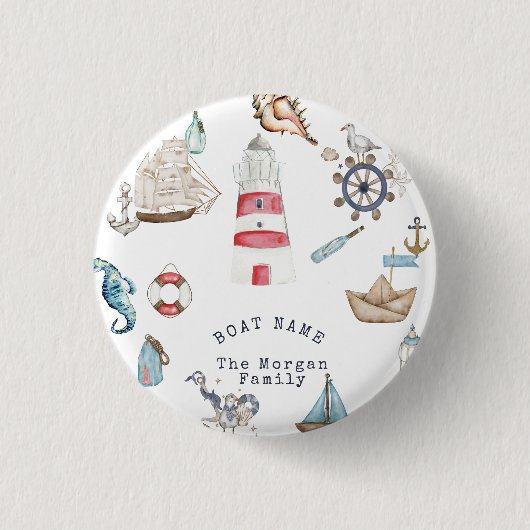 Waterverf Nautical Elements Sailor Ronde Button 3,2 Cm (Voorkant)