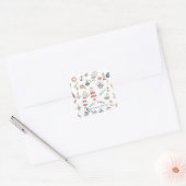 Waterverf Nautical Elements Sailor Vierkante Sticker (Envelop)
