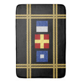 Waterverf Nautical Maritime Signal Flag Monogram Badmat (Voorkant Verticaal)