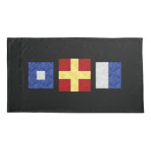 Waterverf Nautical Maritime Signal Flag Monogram Kussensloop (Achterkant)