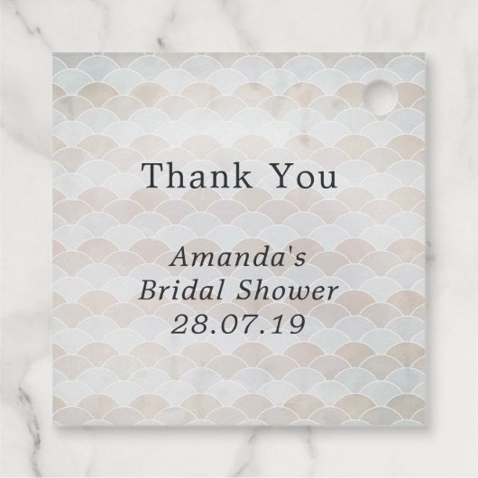 Waterverf Nautical Mermaid Party Bedankjes Labels (Achterkant)