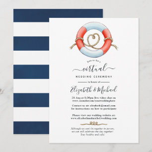 Waterverf Nautical Online Virtual Wedding Kaart