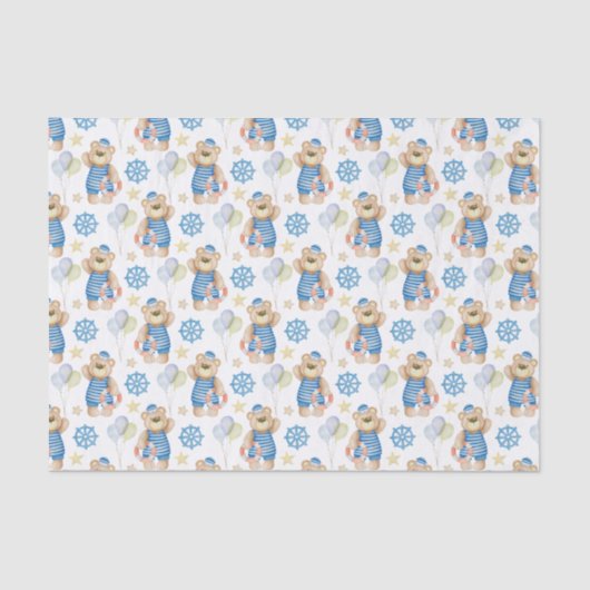 Waterverf Nautical Sailor Beer Tissuepapier (Voorkant)