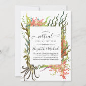 Waterverf Nautical Seaweed Online Virtual Wedding Kaart (Voorkant)