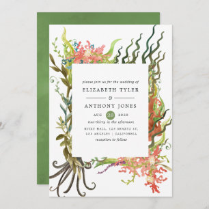 Waterverf Nautical Seaweed Wedding Kaart